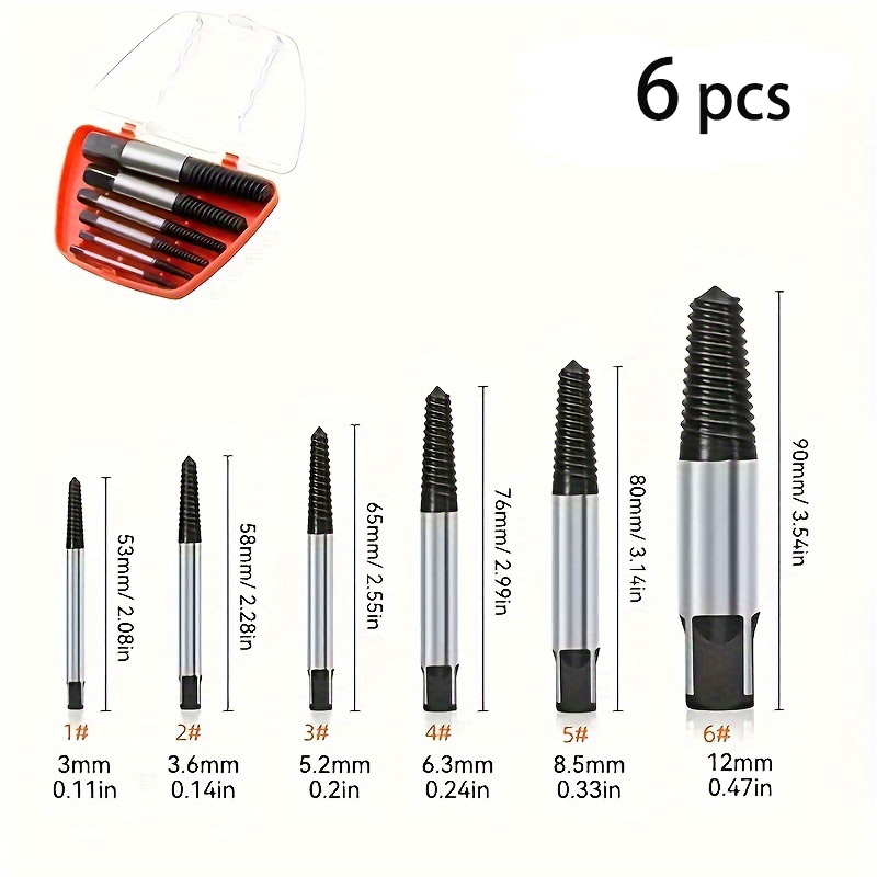 5-Piece Set of Water Pipe Screw Extractor Multifunctional Screw Removal Pipe Valve Faucet Cleaning Damage Clogged Pipe Extractor