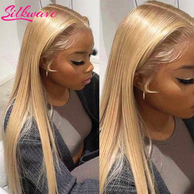 13x4 em linha reta mel loiro perucas dianteiras do laço cabelo humano 13x6 hd peruca frontal do laço para mulher 27 #   Perucas dianteiras de renda coloridas brasileiras