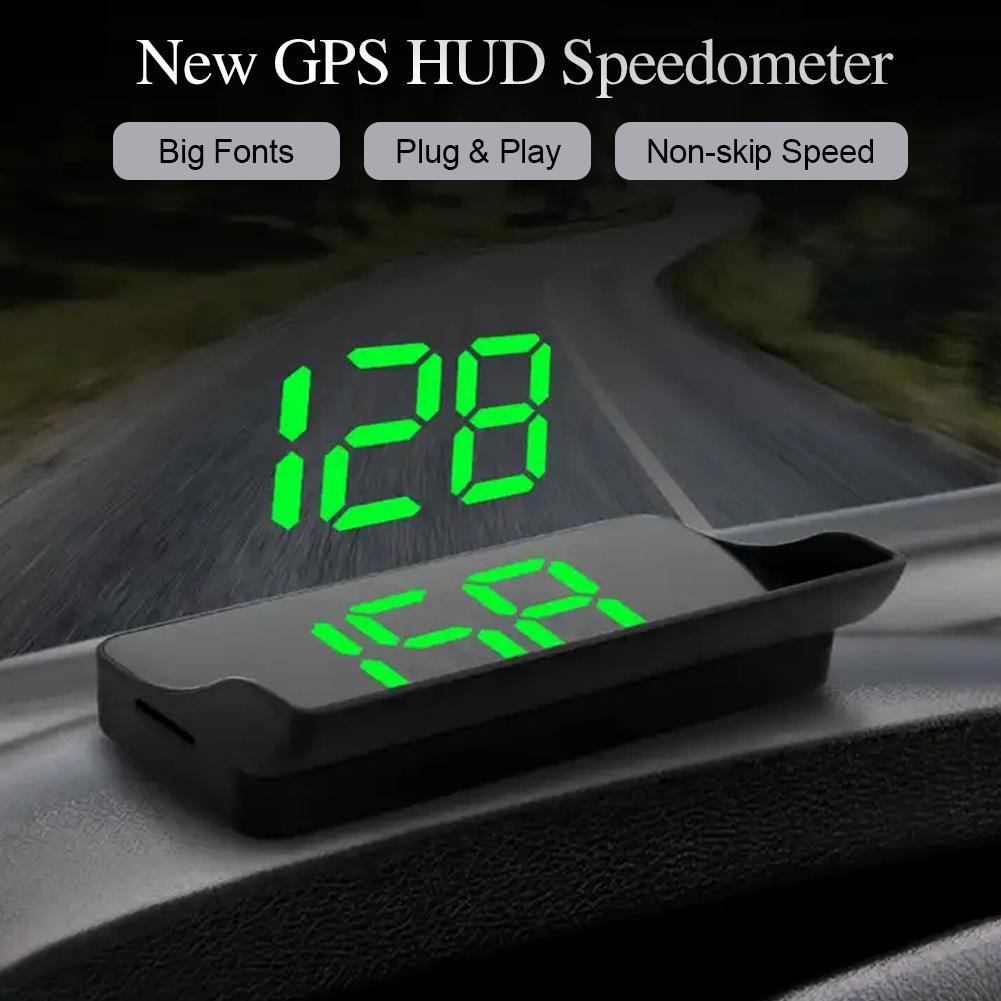 Carro head-up display hud pára-brisa kmh velocímetro eletrônico digital sistema gps projetor interior guarnição acessórios