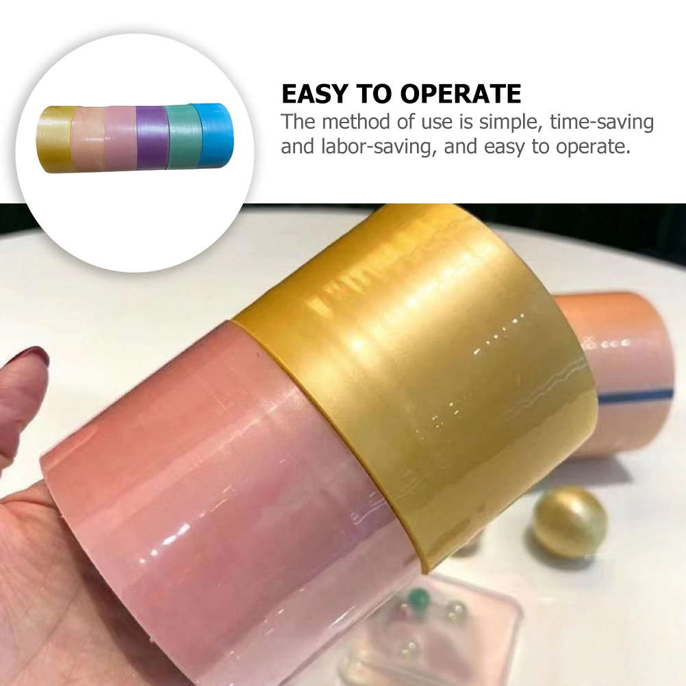 6 rollos de cintas adhesivas coloridas, cintas de bolas de colores, cintas de bolas autoadhesivas, bolas adhesivas, cintas DIY, cintas coloridas