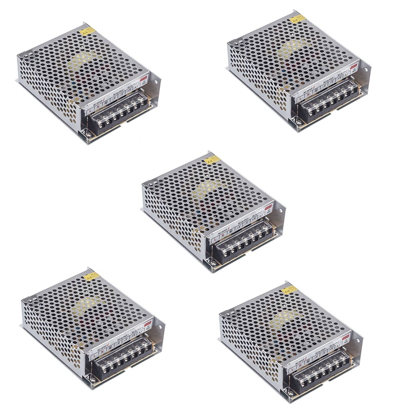 5X สวิทชิ่งเพาเวอร์ซัพพลายหม้อแปลงแรงดันไฟฟ้า AC 100V - 220V เป็น DC 24V 5A 120W สำหรับแถบไฟ LED