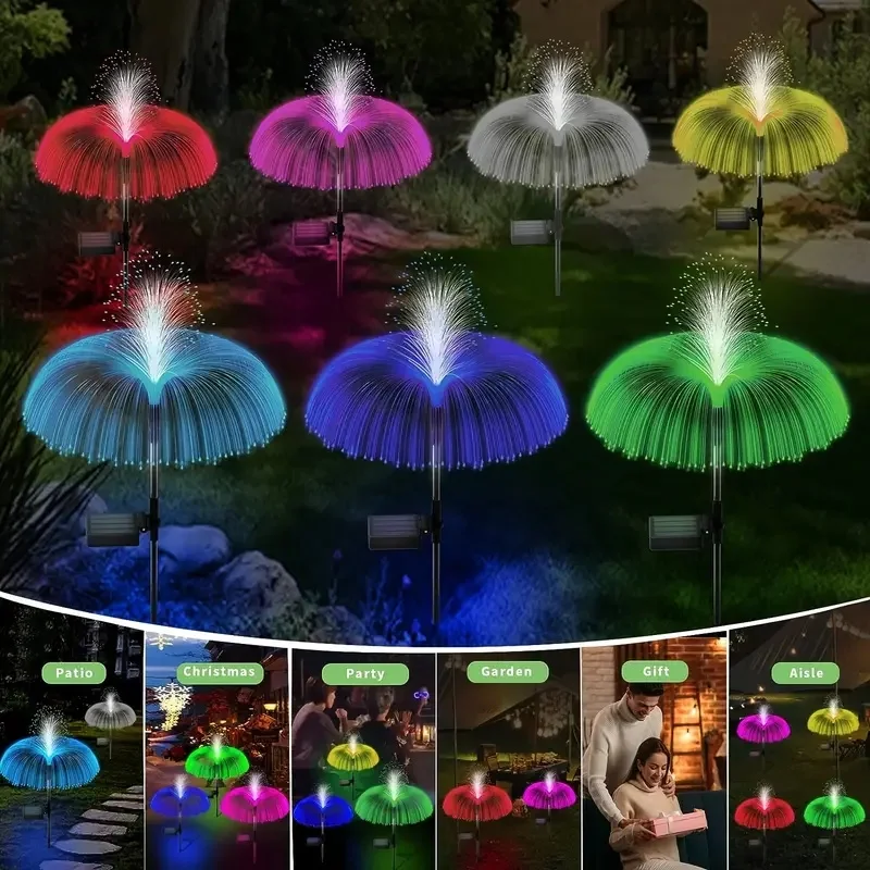 Luci meduse a LED ad energia solare Illuminazione da giardino per esterni a 7 colori che cambia per luci da giardino in plastica durevoli per patio