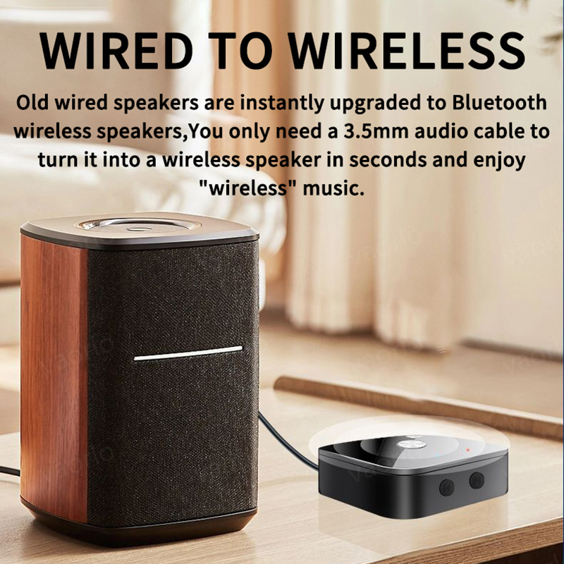 Ricevitore audio NFC Bluetooth 5.3 3,5 mm AUX R/L RCA Stereo Lossless HIFI Adattatore wireless per musica USB U-Disk Riproduzione telecomando