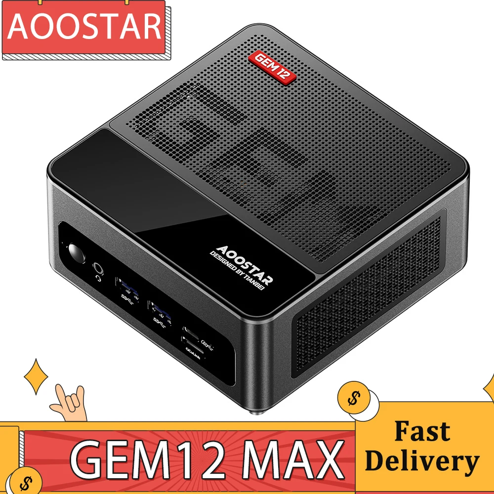 Aoostar gem12 max mini pc und ryzen 7 8845hs 8 core bis zu 5,1 ghz 32gb ddr5 ram 1tb pcle 4,0 ssd wifi 6 bluetooth 2. 0 2*5,2g lan