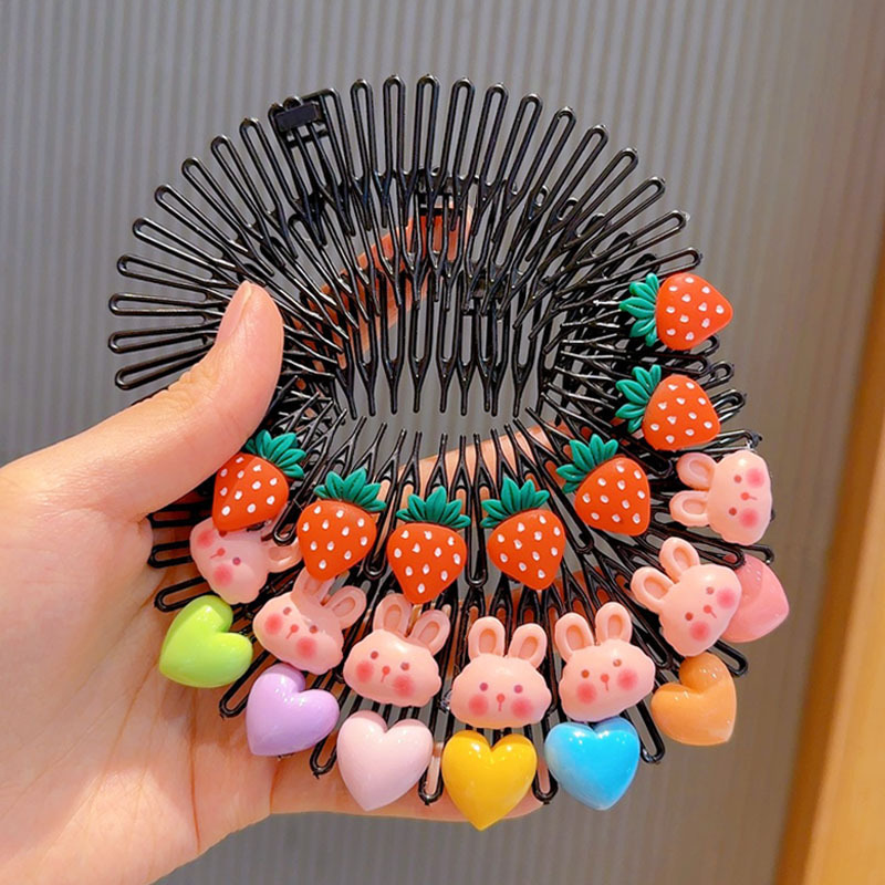 3pcs Kinder y2k Stern bunte Haare Kamm gebrochen Stirnband Haars pangen Hase Herz niedlichen Kopfschmuck Prinzessin Mädchen Haarschmuck