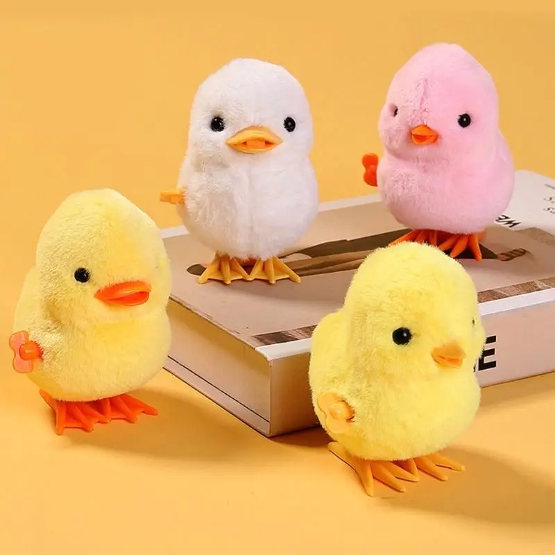 Q0kbジャンプチキンアヒルはおもちゃを巻き上げて、子供向けのおもちゃを歩き回る幼児のパーティーを好むグッディバッグフィラーの誕生日ギフト