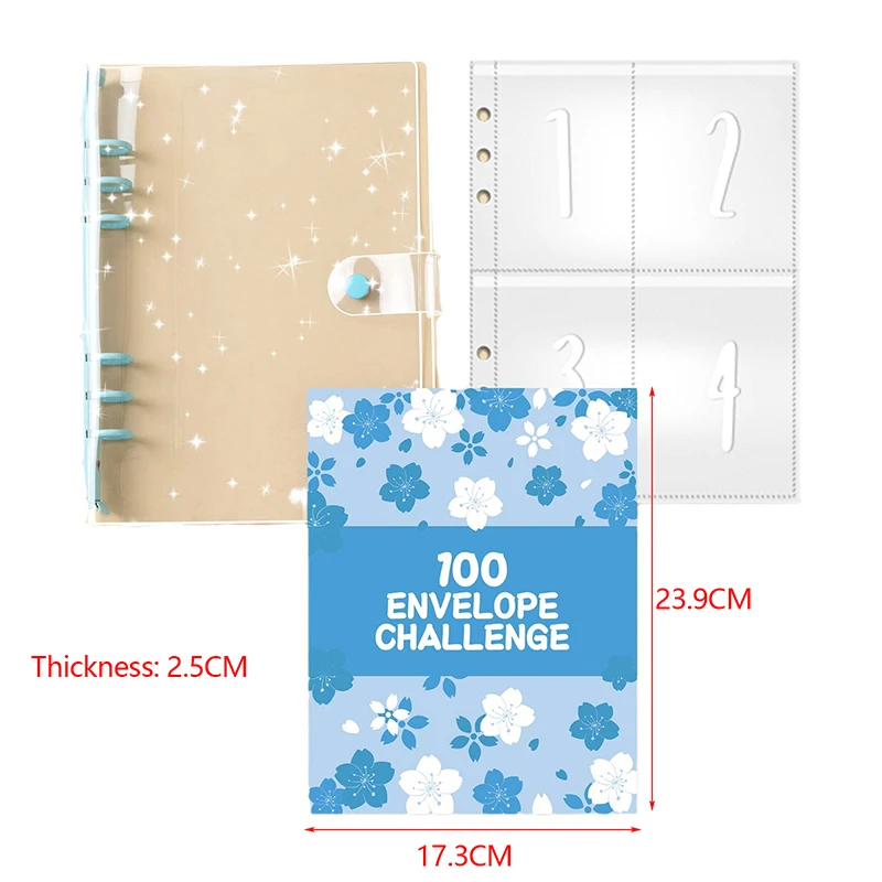 Money Saving Challenge Binder 100 Envelope Sustainable Motivating Solution Challenging Loose-Leaf Binder Paper For Savings Goals