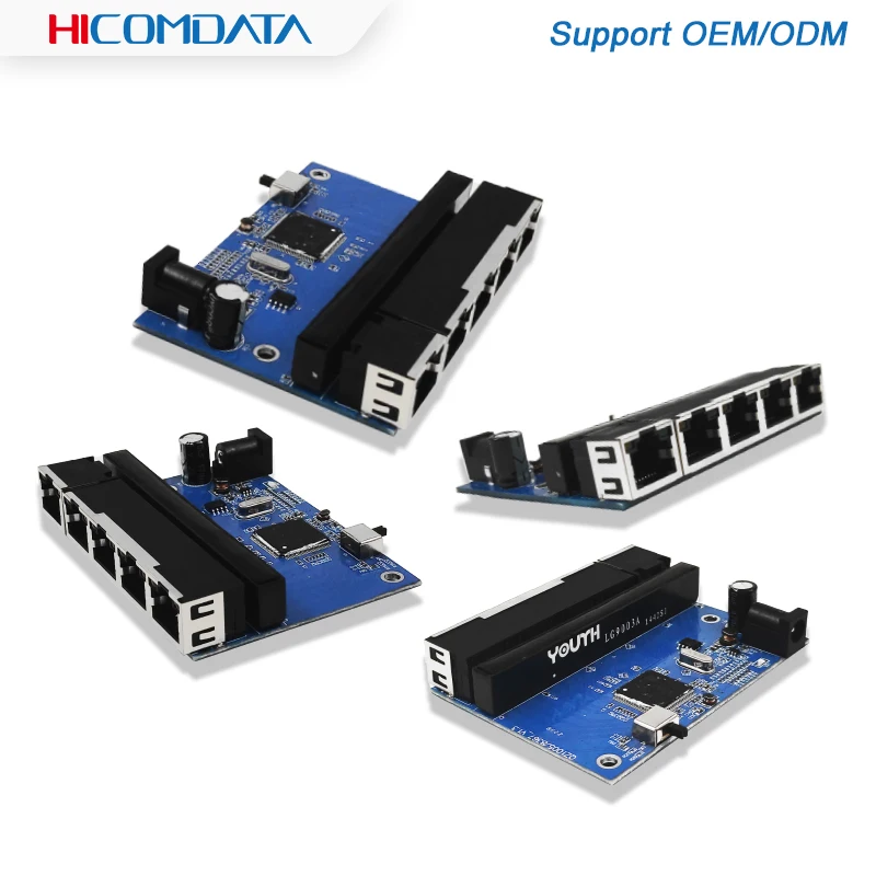 1000M Mini 5 8 puertos conmutador de escritorio conmutador de red Ethernet rápido Gigabit LAN Hub RJ45 conmutador Ethernet Pcba