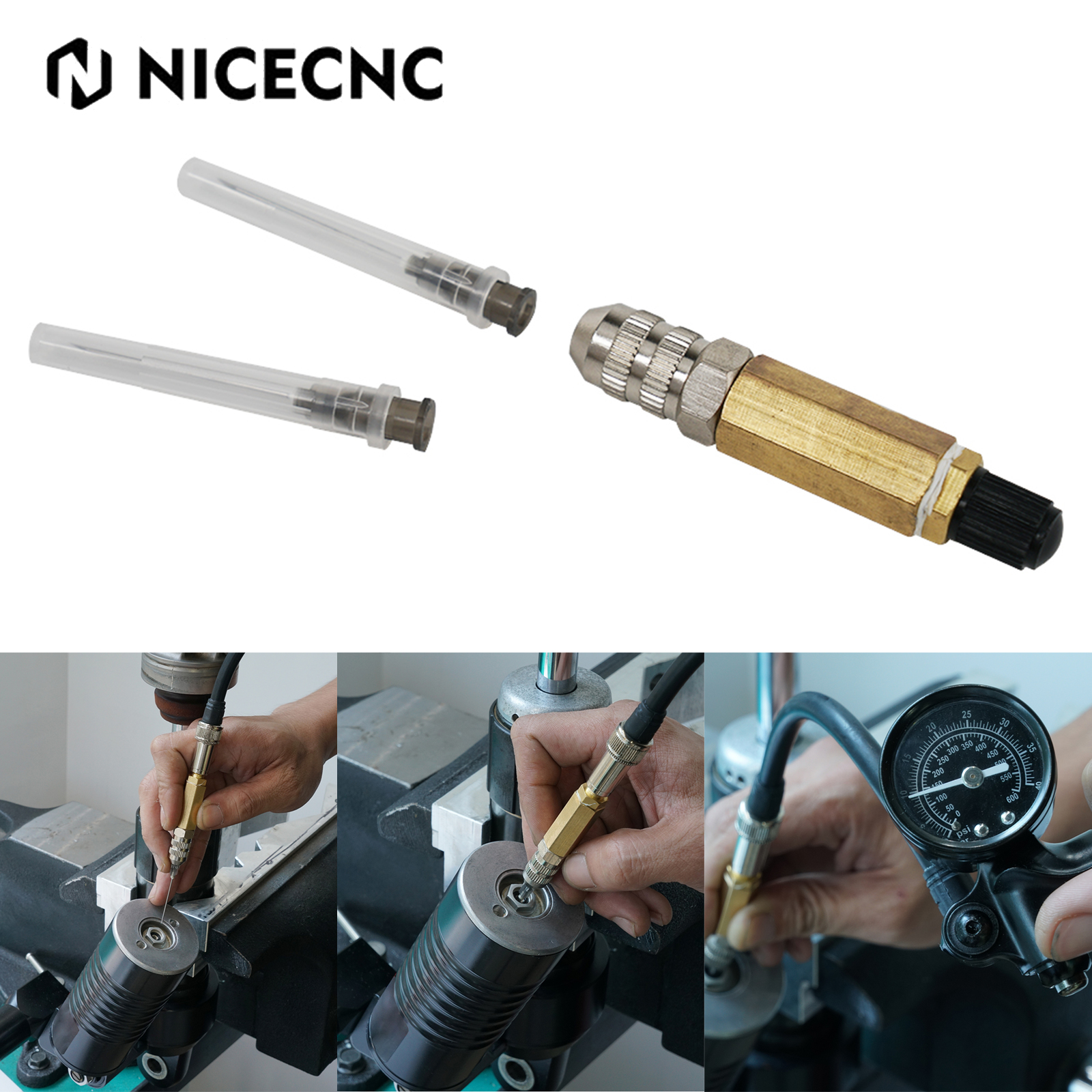 Nitơ Bộ Kim Chỉ Sốc Làm Đầy Dụng Cụ Cho Polaris RZR Bắc Cực Mèo Cáo UTV Chấn Động Motocross Nitơ Kim Bộ Chống Sốc Chất Độn dĩa