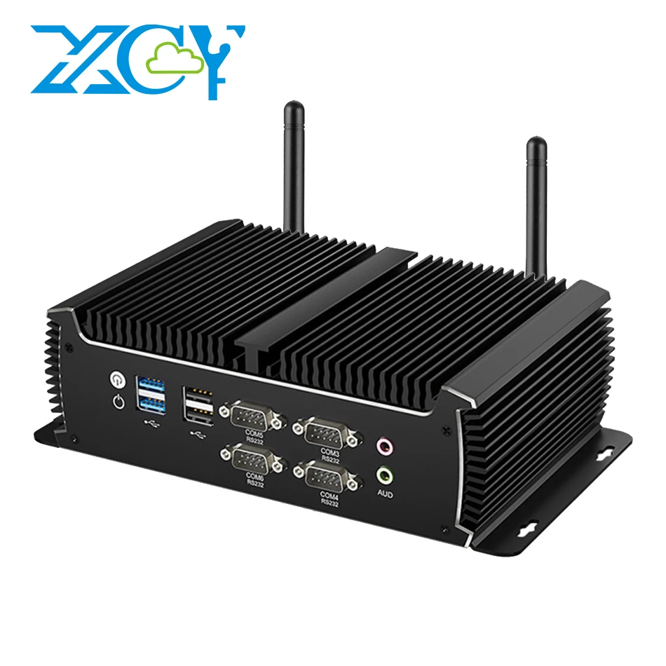 XCY X89 IPC Мини-промышленный ПК Процессоры Intel 4-го поколения 6 портов COM 8xUSB 2xLAN HDMI VGA WiFi 4G LTE Win11/10