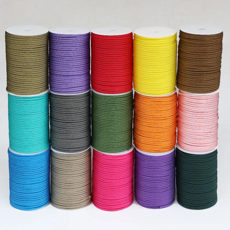 100M 550 Military Standard 7-Core Paracord Rope 4mm Outdoor Parachute Cord Survival Umbrella Tent Lanyard Strap wholesale