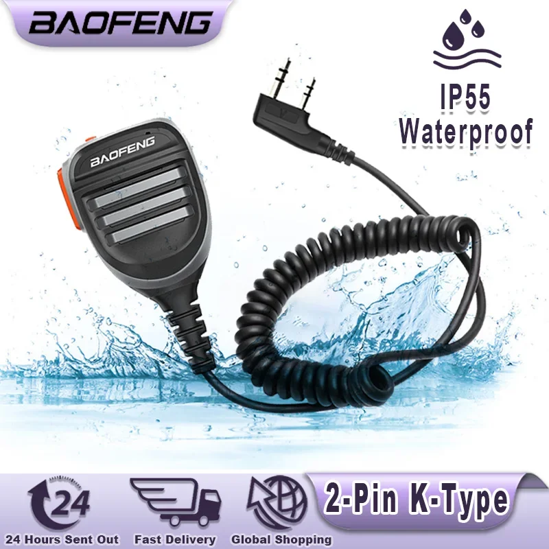 Baofeng Microfoon UV-18 Pro Max Speaker Mic UV-5RH Dual Ptt Waterdichte Headset Tangent Voor Quansheng UV-K5 UV-K6 Walkie Talkie