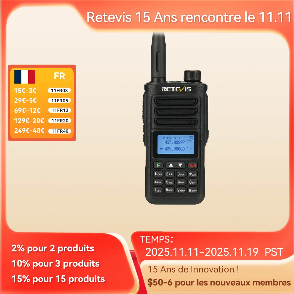 Retevis RA89 talkie walkie longue portée radio amateur professionnelle talkie-walkie Ham Radio Portable walkie talkie Transceiver IP68 étanche tolkie walkie