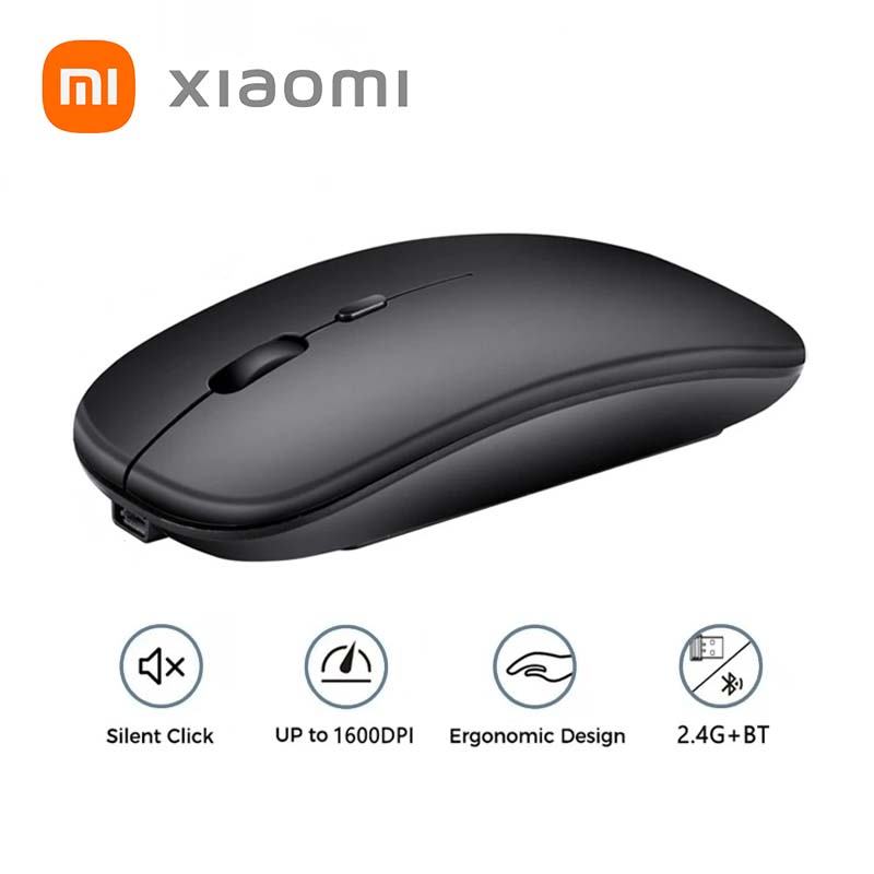 Xiaomi 2,4 GHz Bluetooth ratón inalámbrico USB recargable silencio ergonomía doble modelo Mini portátil DPI teclados ajustables
