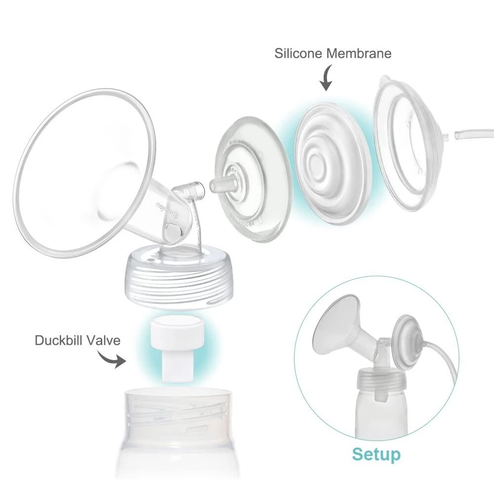 Conjunto de peças para bomba tira leite, 10 peças de válvulas bico de pato e 4 peças de reposição de membrana de silicone compatíveis com Spectra S1 S2 9 Plus