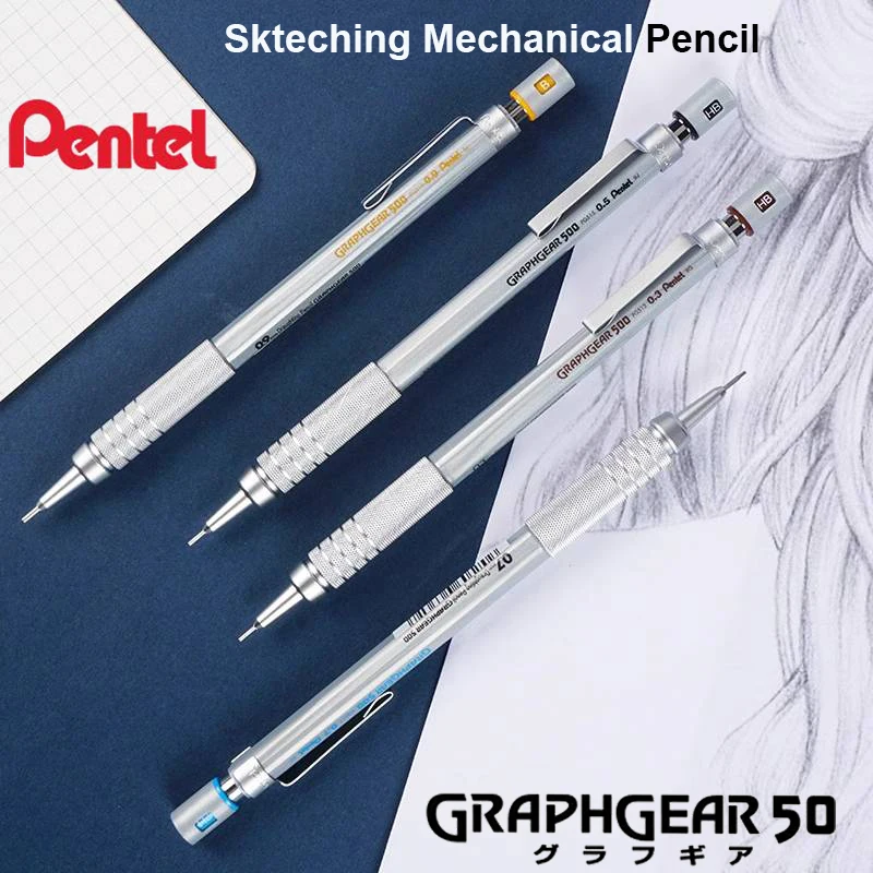 Механический карандаш Pentel GraphGear 500, небьющиеся грифельные автоматические карандаши, профессиональная художественная ручка для рисования комиксов, школьные полезные принадлежности