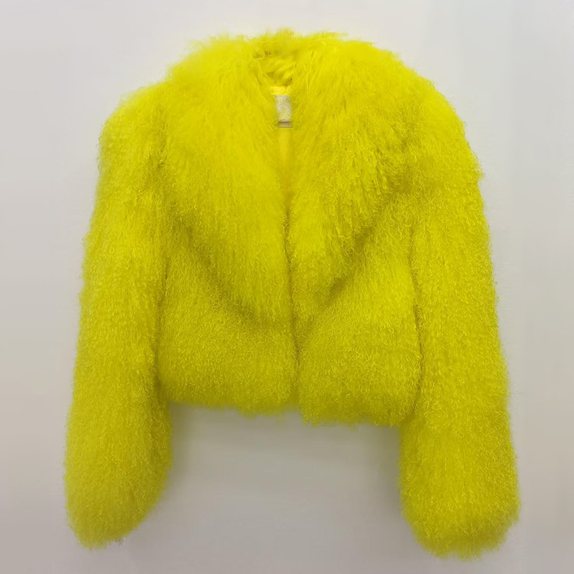 Dames Echt Mongolië Schapenbont Jas Elegant Wit Pluizig Effen Dikker Warme Lange Mouwen Jassen Winter Chic Overjas