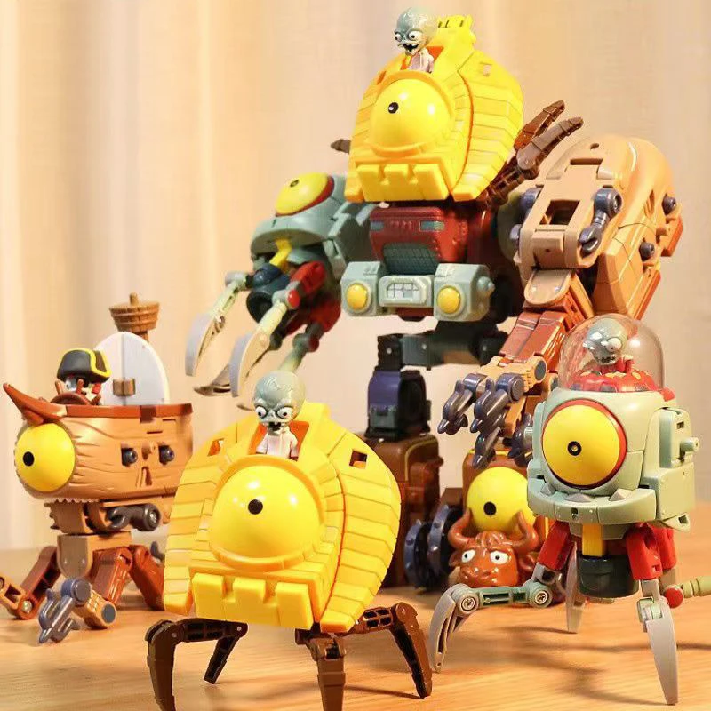 Plantas vs. Zombies Boss Robot Melão-pult Chomper Action Figure Model Set PVC Deformação Boneca Brinquedos para Crianças Presente