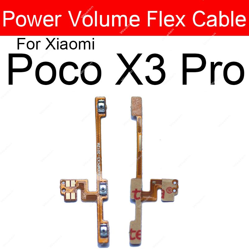 Power Key & Volume Side Button Flex Cable For Xiaomi Xiaomi Poco F1 F2 F3 X2 X3 NFC GT Poco M2 M3 Reloaded Pro 5G Replacement