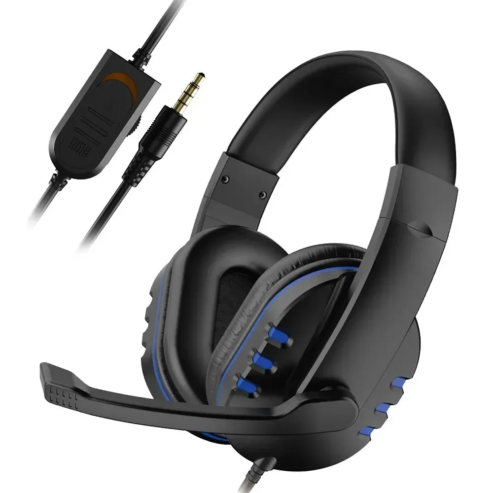 Słuchawki przewodowe 3.5mm do gier, zestaw słuchawkowy z mikrofonem do PS4, PlayStation 4, PC, czatów.