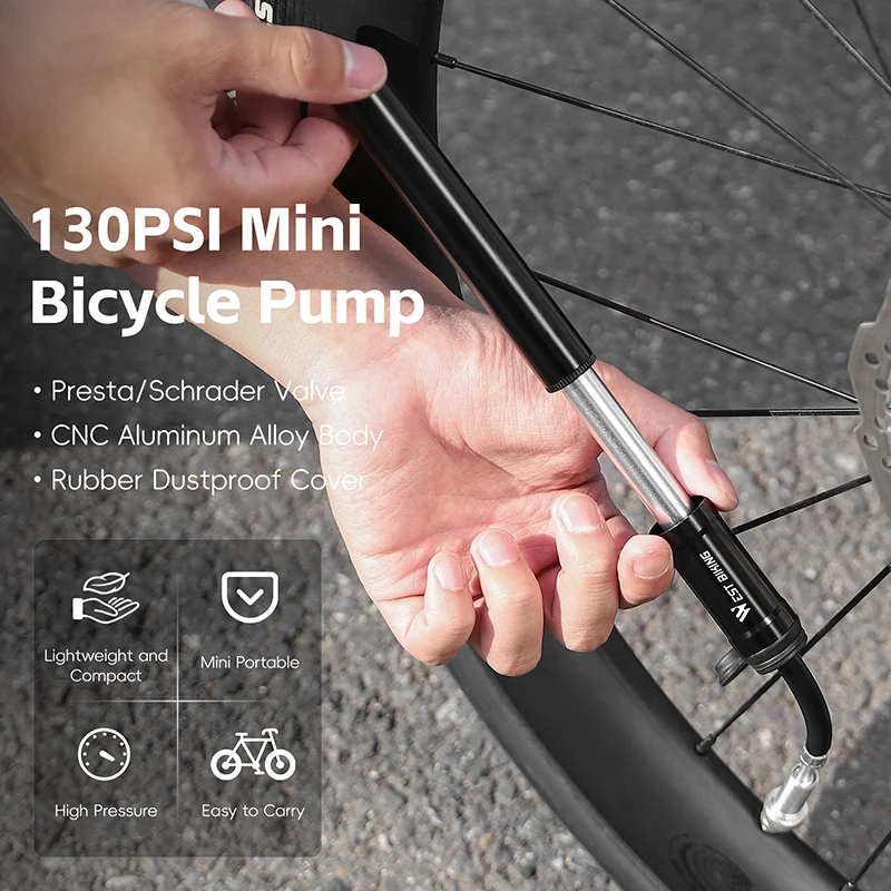 Tây Đạp Xe Di Động Bơm Xe Đạp Cao Cấp Với Vòi MTB Núi Xe Đạp Đường Bộ Valve Schrader Presta Hợp Kim Đi Xe Đạp Bơm Hơi