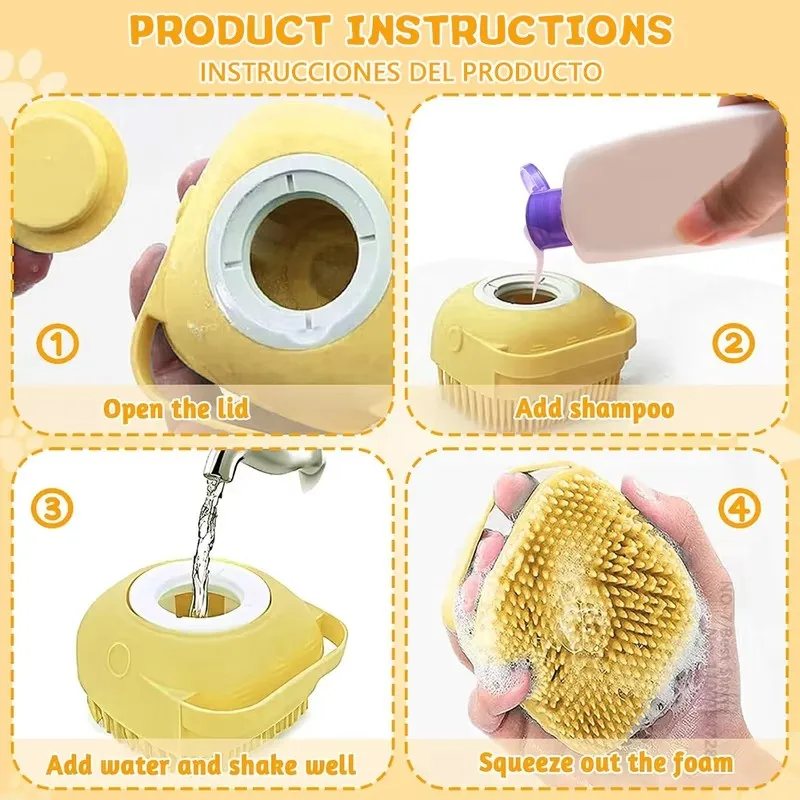 แปรงอาบน้ําสุนัขซิลิโคนสัตว์เลี้ยงแชมพูแปรงสบู่สุนัข Scrubber Cat นวดกรูมมิ่งล้างหวียางนุ่มลูกสุนัขแปรงทําความสะอาด
