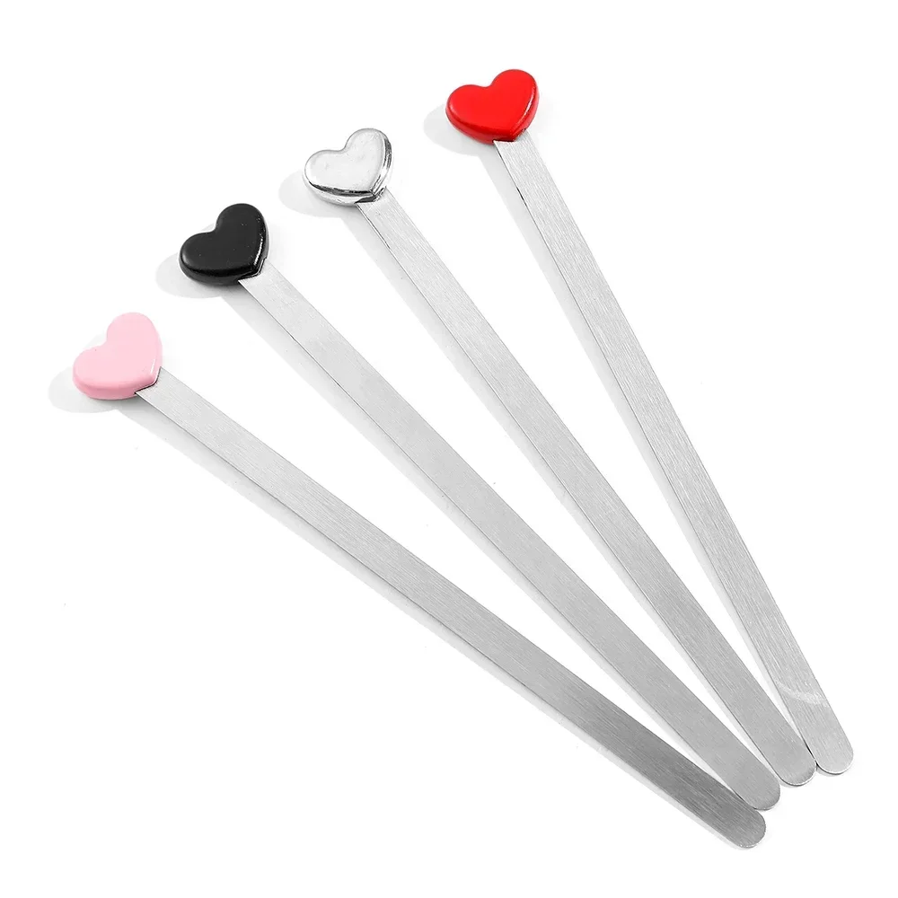 Marcapáginas de corazón de acero inoxidable, lecturas exquisitas, marca de página, papelería para hombres y mujeres, suministros de marcapáginas de literatura Simple