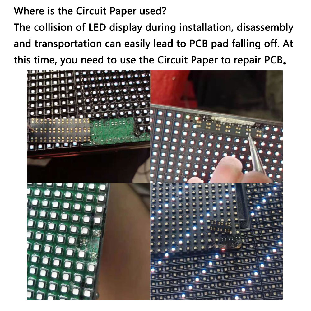 Papel de circuito P3.91-1921-2121(VL), lámpara vertical que se utiliza, 120X125 mm, utilizado para reparar almohadillas de PCB dañadas