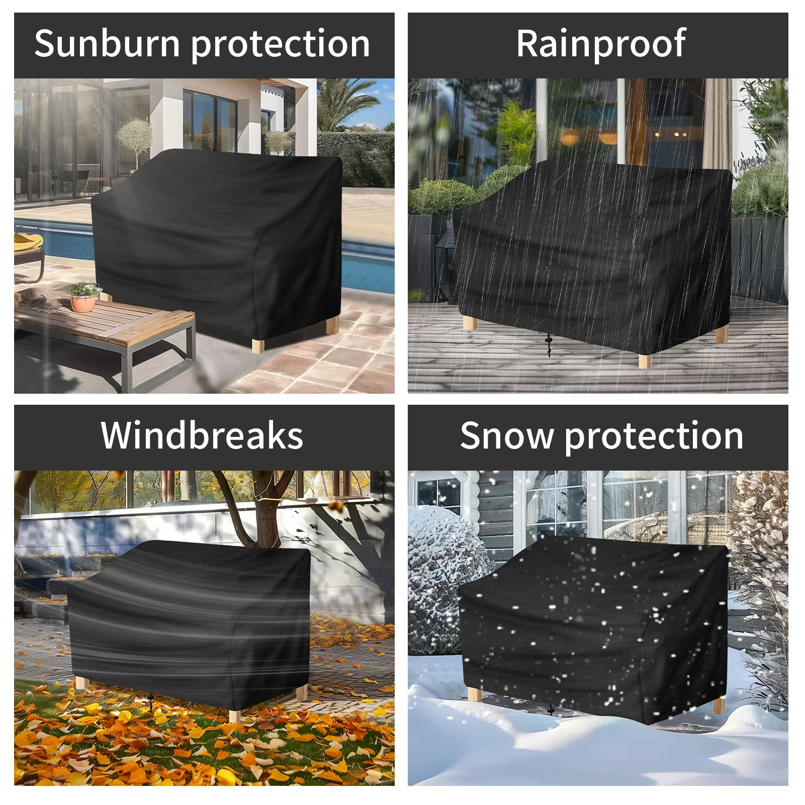 1pc capa de cadeira de pátio à prova dwaterproof água móveis de jardim ao ar livre proteger universal lounge capa de assento profundo fácil-encaixe resistente a uv