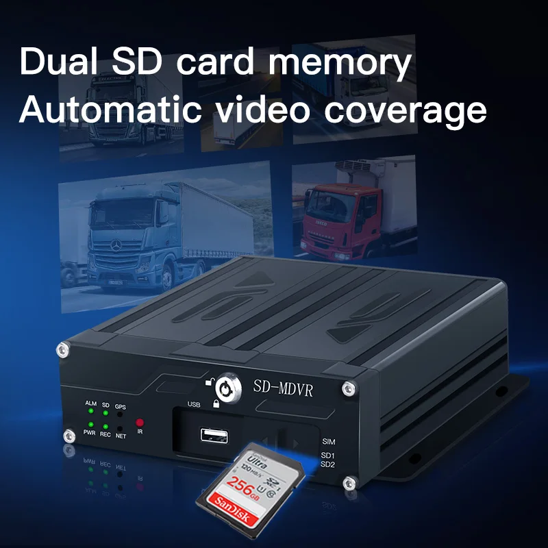 Bus Truck 4CH SD Mobile DVR 360 Surround View 7 Inch Monitor Camera System 1080P MDVR Digital Video Recorder