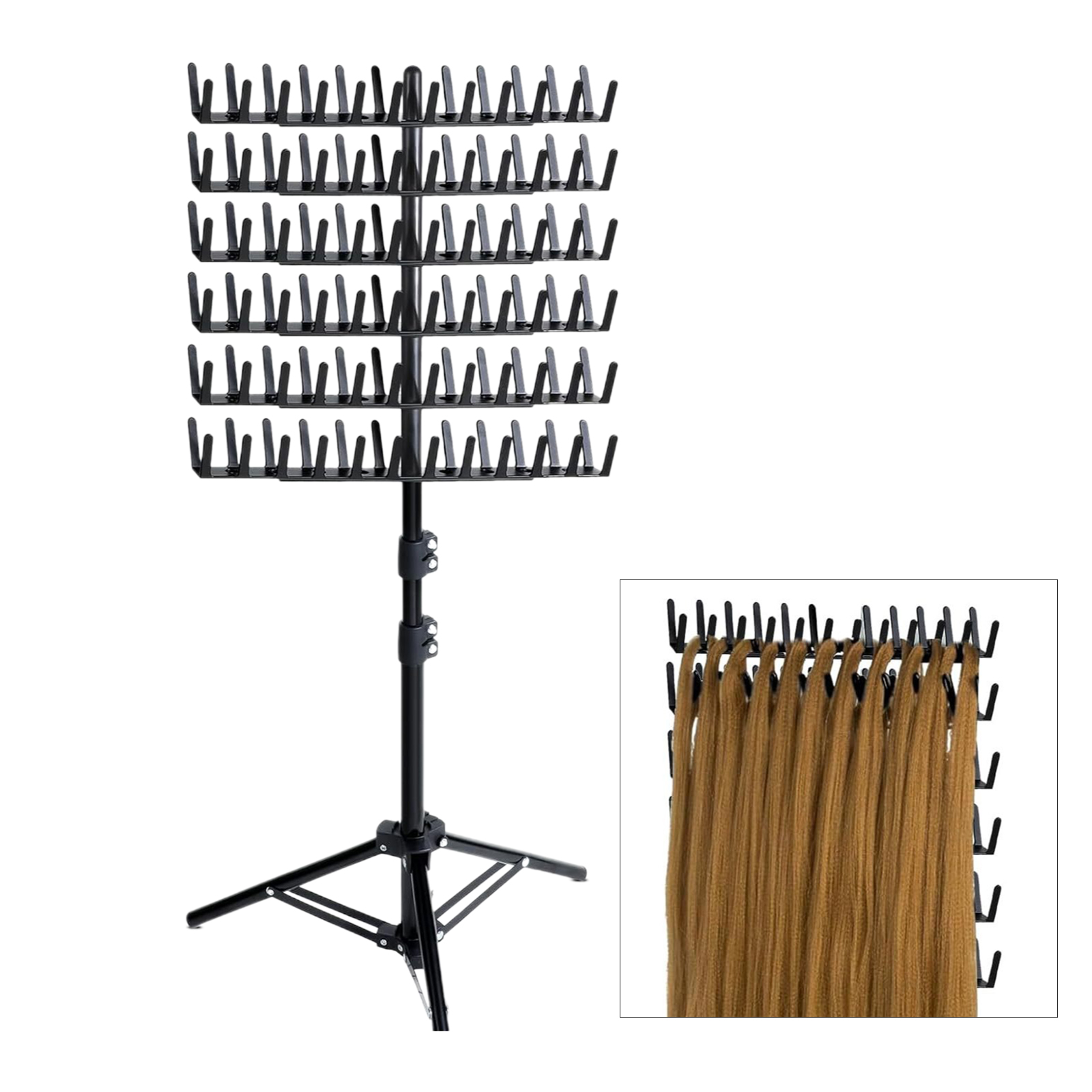 Support de tressage de cheveux supports de cheveux à 2 côtés pour tresses debout support de tresse réglable en hauteur support d'extension de cheveux pour Salon maison