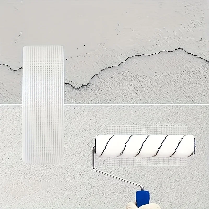 1 rotolo 30M nastro a rete autoadesivo in fibra di vetro crepa da parete riparazione isolamento termico nastro decorativo per cucitura a rete