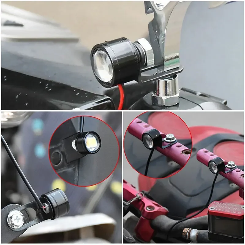 2pcs รถจักรยานยนต์แฟลช Strobe Eagle Eye รถจักรยานยนต์ Daytime Running Light หมอกโคมไฟไฟหน้า Moto อุปกรณ์เสริม