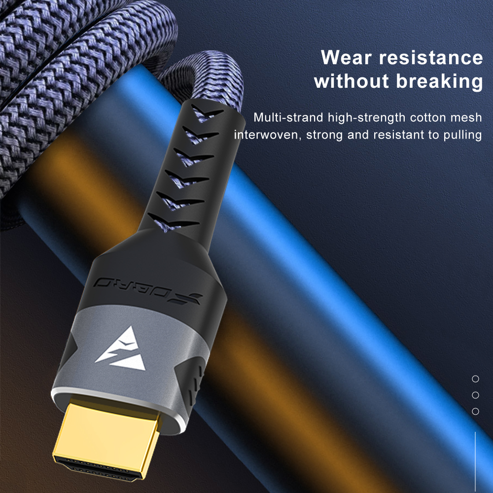 Câble HDMI 8K 2.1 48Gbps cordon tressé HDMI haute vitesse-4K @ 120Hz 8K @ 60Hz, DTS:X, HDCP 2.2 et 2.3, HDR 10 pour ordinateur portable/PS5 Compatible