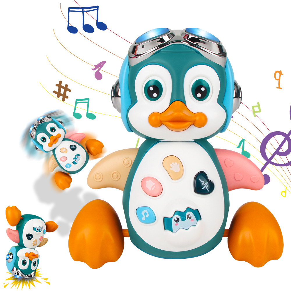 Muzikale Pinguïn Baby Moving Walking Dance Speelgoed Met Licht Baby Kruipen Speelgoed Peuter Interactieve Ontwikkeling Buik Tijd Cadeau