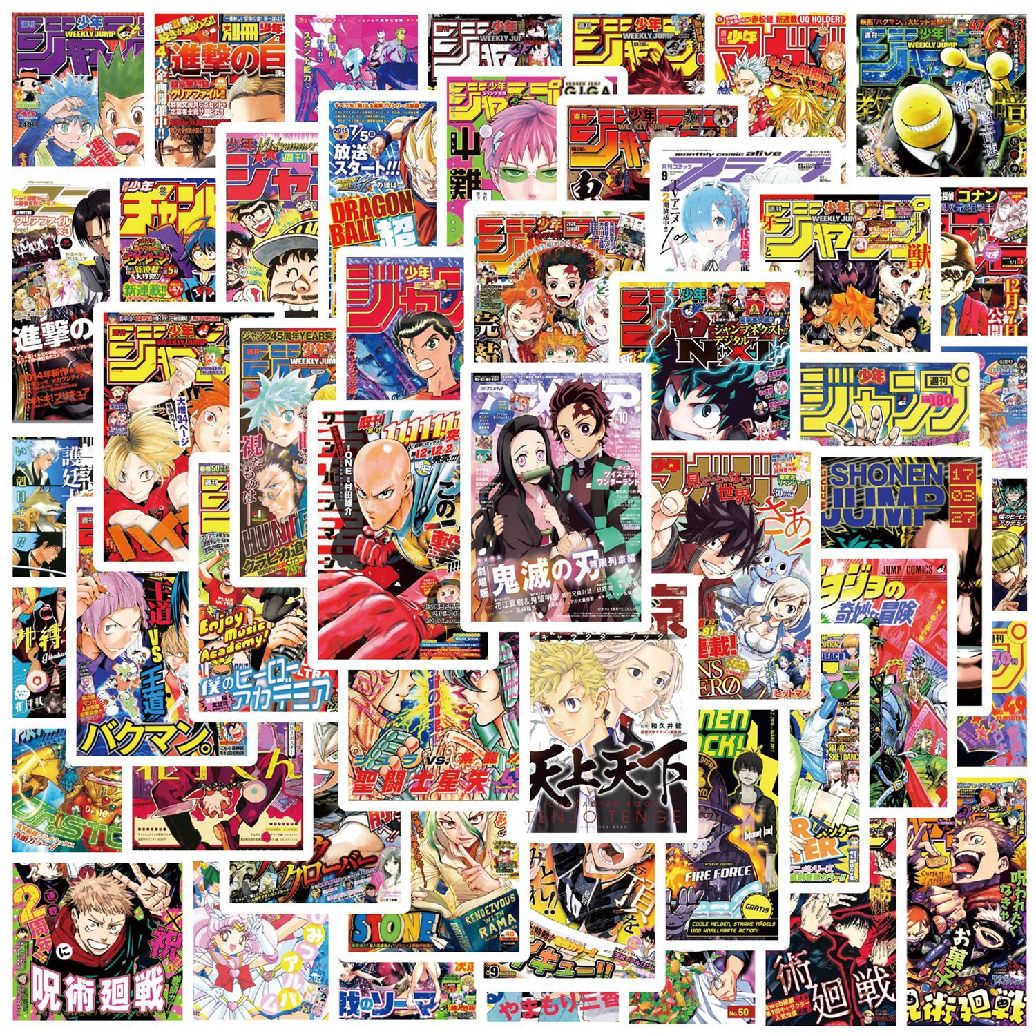 50 Uds. De pegatinas de carteles de Anime, paquete de pegatinas mixtas, bonita piel para ordenador portátil, funda impermeable para teléfono, pegatinas decorativas para monopatín y guitarra