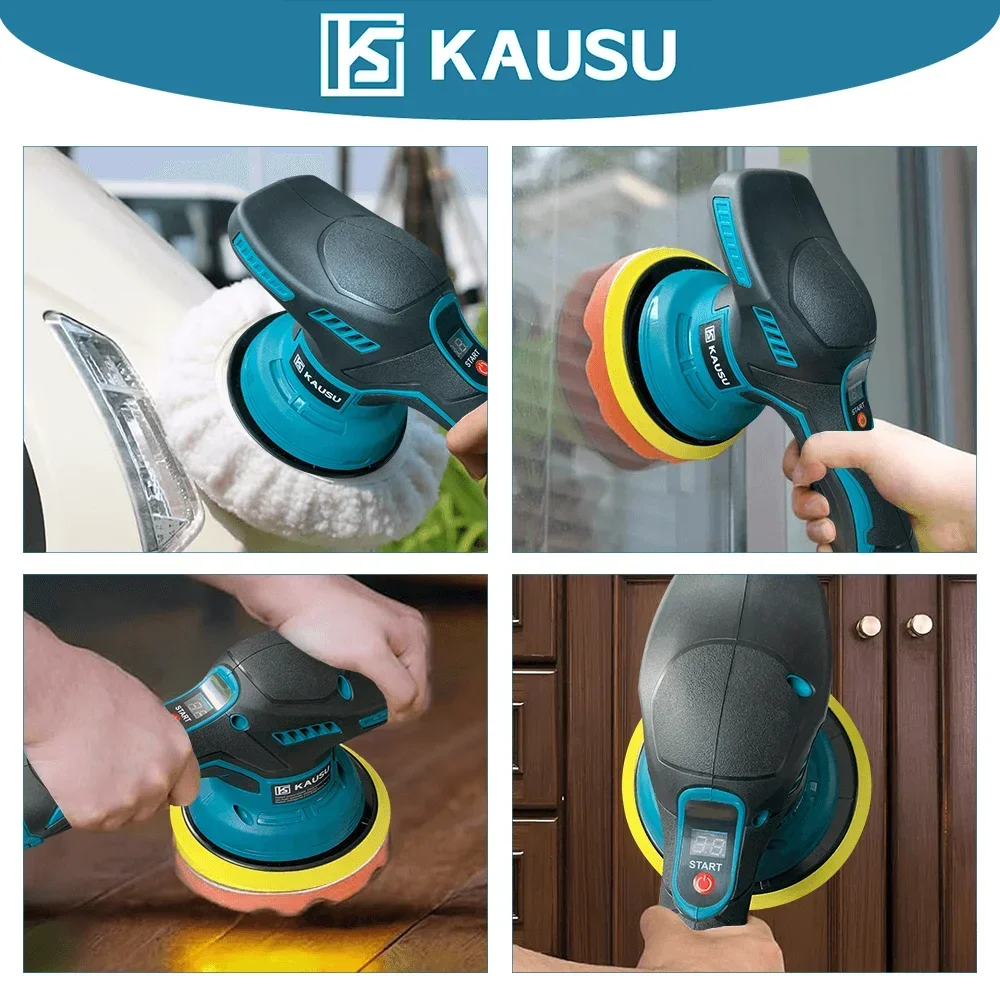 Digital Display Electric Polisher Cordless Automotive Car Polishing Auto Waxing Rotary Tool For Makita 18V Battery(No Battery)