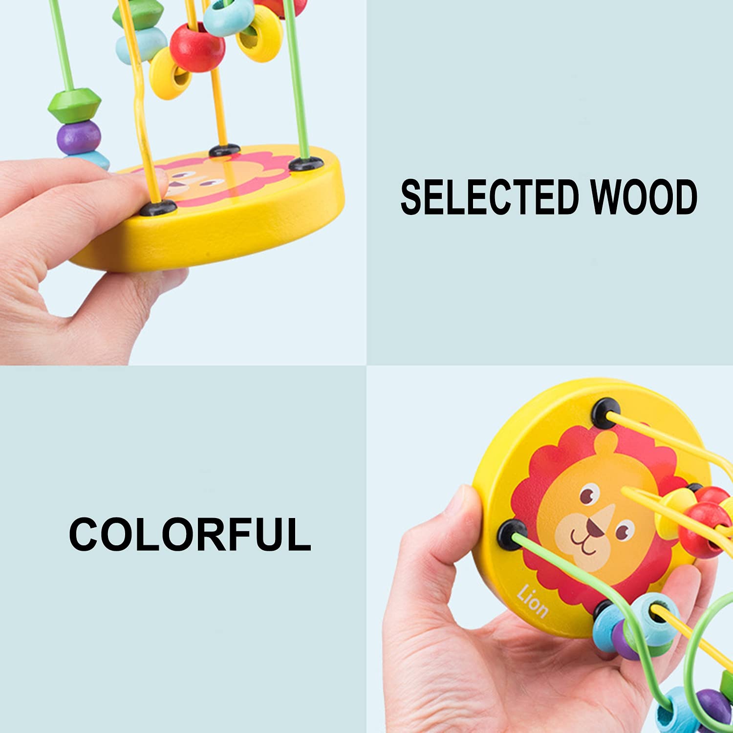 Bebê montessori brinquedo de matemática educacional crianças círculos grânulo fio labirinto montanha russa para crianças montessori brinquedos de madeira quebra-cabeças