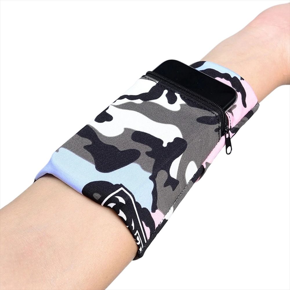 สายรัดข้อมือกีฬา Sweatband ถุงใส่กระเป๋าสตางค์กระเป๋ารัดต้นแขนแบดมินตันบาสเก็ตบอลสายรัดข้อมือซิปพันข้อเท้ากระเป๋าวิ่ง