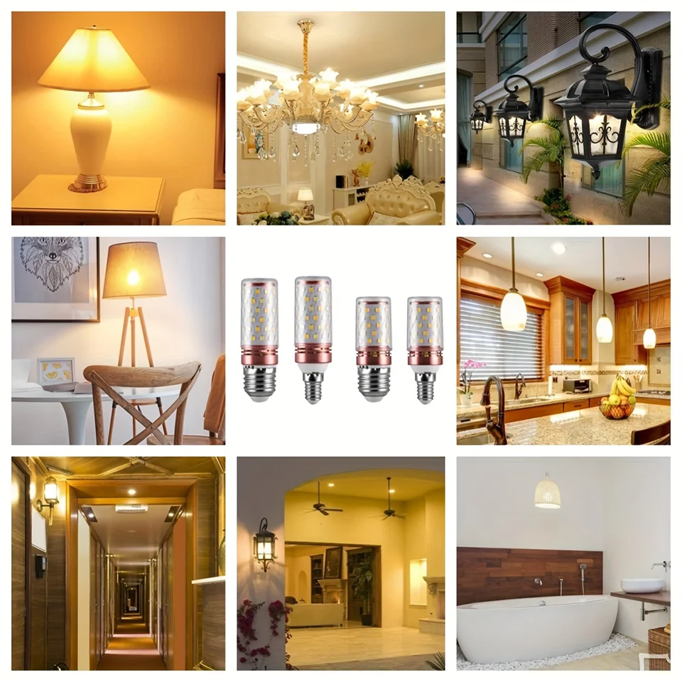 Lámpara LED de maíz 6 uds 9W 15W 220V 110V luz fuerte 3000K 4000K 6000K E27 E14 portalámparas iluminación de emergencia para el hogar