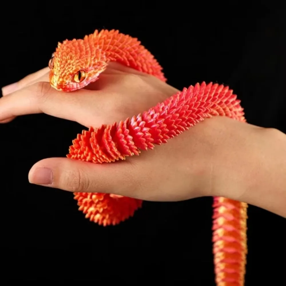 3D Printed Snake Fidget Toys Rotatable Stereoscopic Snake Office Desktop Ornament Home Decor Animal Model Figurine Car Decor