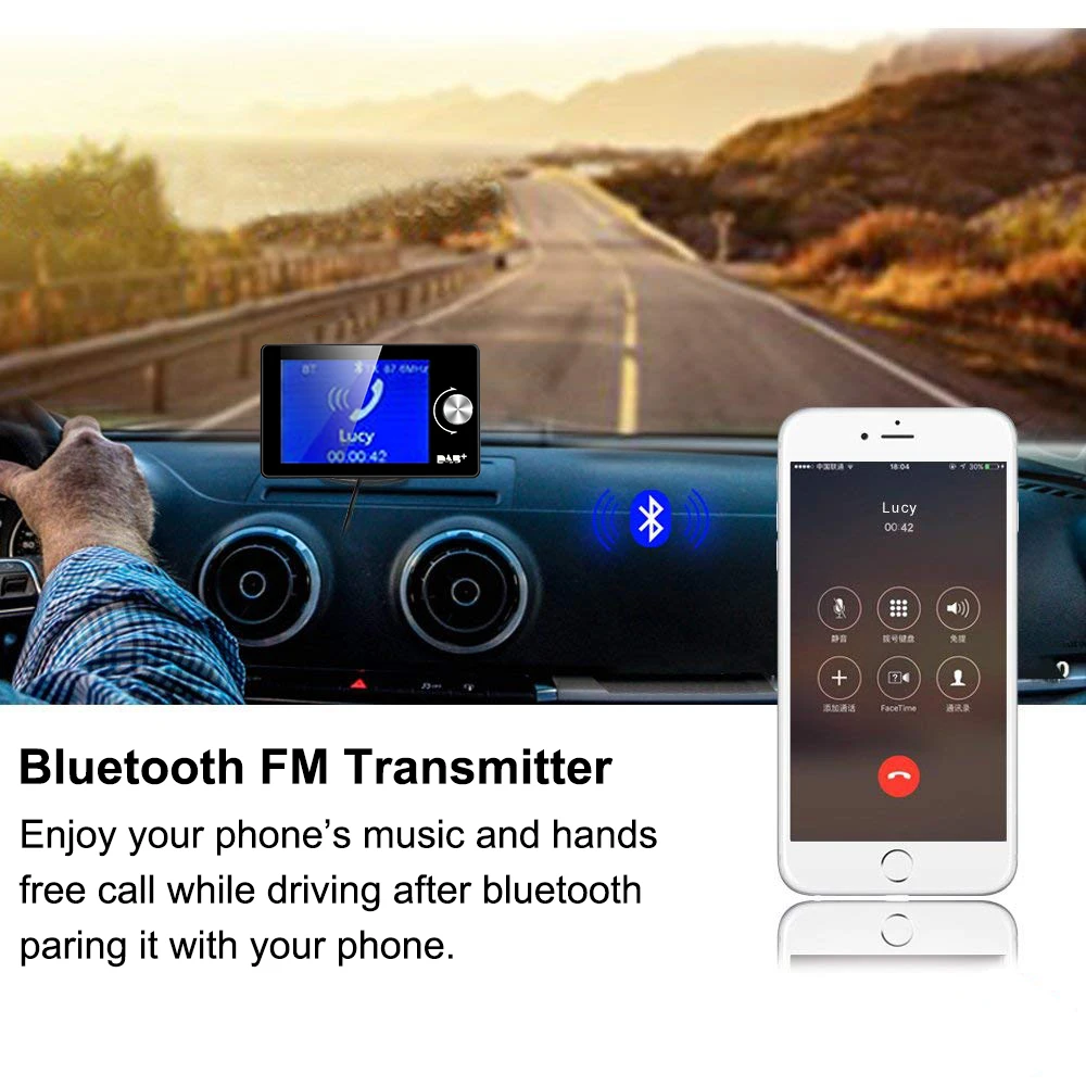 DAB + รถวิทยุดิจิตอล FM Receiver BT SD TF MP3 Player 2.8 นิ้วหน้าจอ DAB สําหรับรถยุโรปเสียงสัญญาณ Broadcasting โทรศัพท์