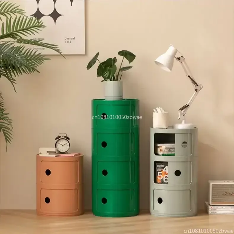 Nightstands Modular Bedside Table Round Large-capacity Storage Bedside Small Cabinet Bedroom Simple Storage Narrow Side Cabinet