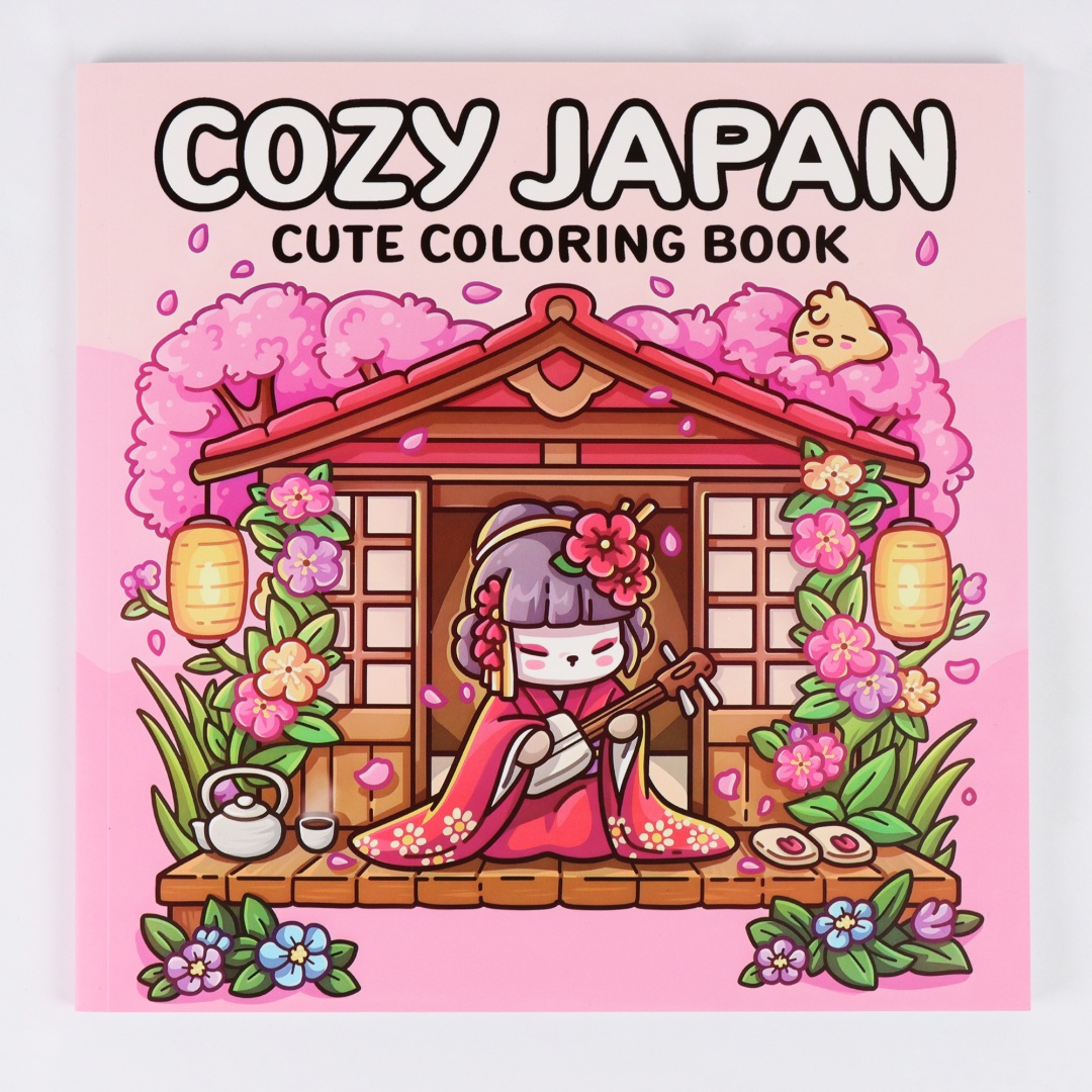 Accogliente Giappone: simpatico libro da colorare per adulti e adolescenti con personaggi affascinanti e deliziose scene giapponesi per il relax