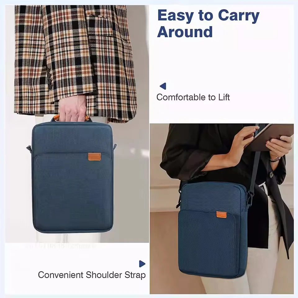 Capa para bolsa de laptop para macbook air & pro 11 12 13 polegadas bolsa para notebook à prova d'água para tablet de 9 a 13 polegadas com vários bolsos