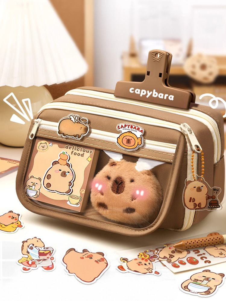 น่ารักผ้าดินสอ Kawaii ขนาดใหญ่ความจุสัตว์ซิปเด็กกระเป๋าเด็กปากกากระเป๋าสาวโรงเรียนกรณีอุปกรณ์
