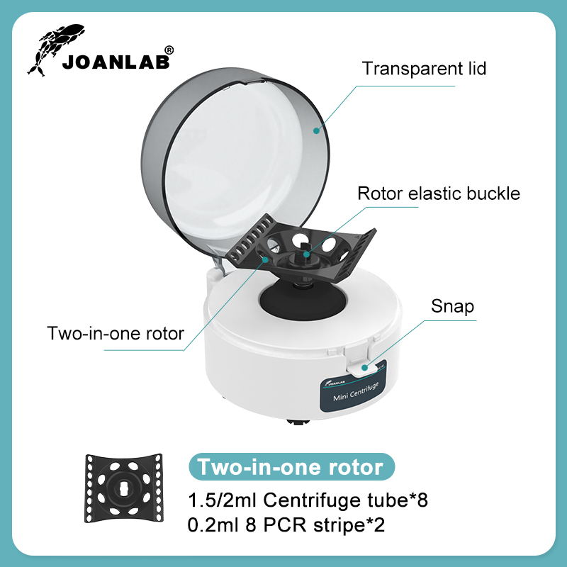 JOANLAB Mini Centrifuga Macchina Centrifuga al Plasma Pcr Laboratorio Microcentrifuga 4000 giri/min 7000 giri/min Per Tubo Centrifuga da 0.2/1.5/2 ml