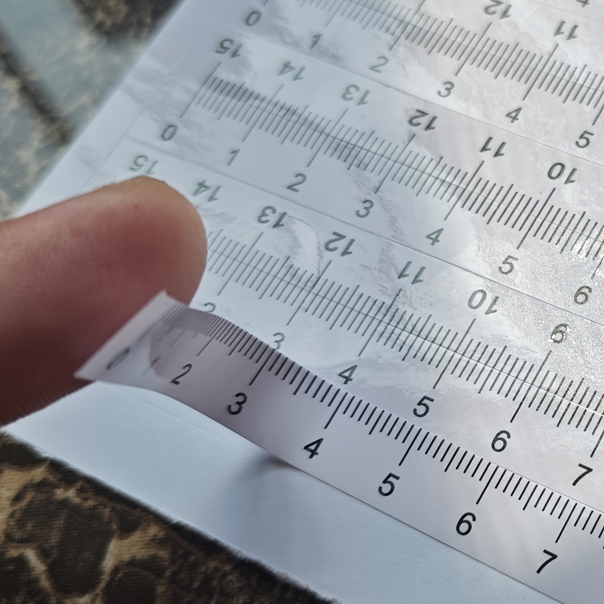 10-piece self-adhesive ruler set, suitable for office/study/sewing — can be attached to any smooth surface, measuring tool