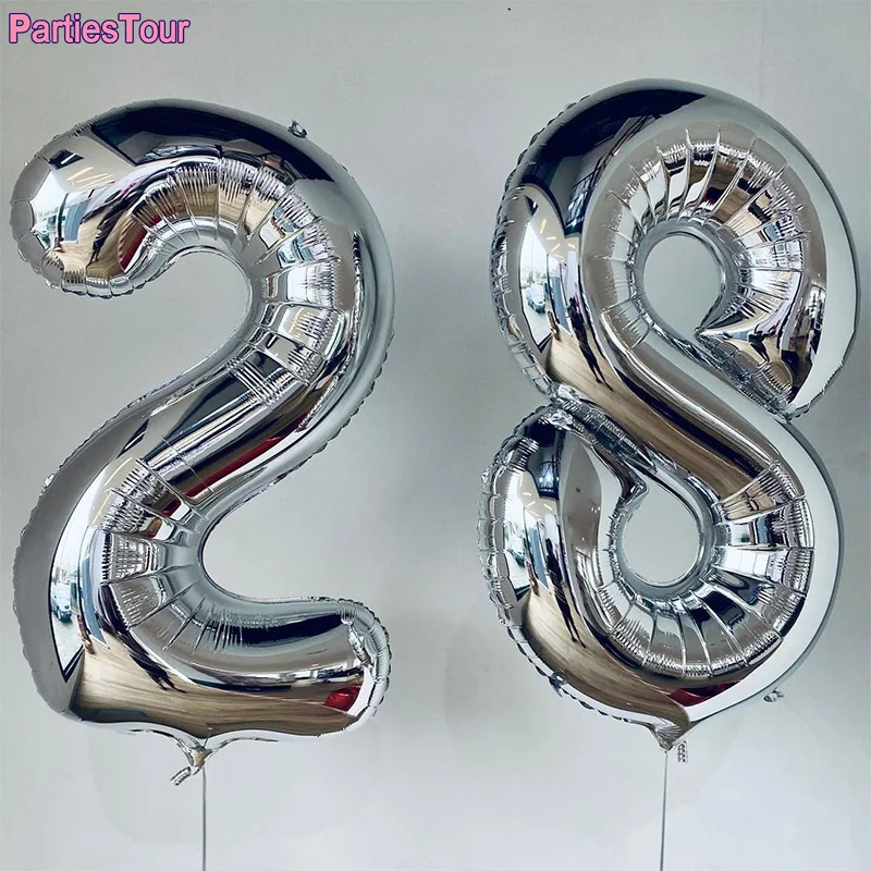 ลูกโป่งตัวเลขขนาดใหญ่ 32 นิ้ว หลายสี 0-9 ลูกโป่งวันเกิดสีแดง ลูกโป่งงานเลี้ยงสละโสด ลูกโป่งวันครบรอบ ตกแต่งงานวันเกิด
