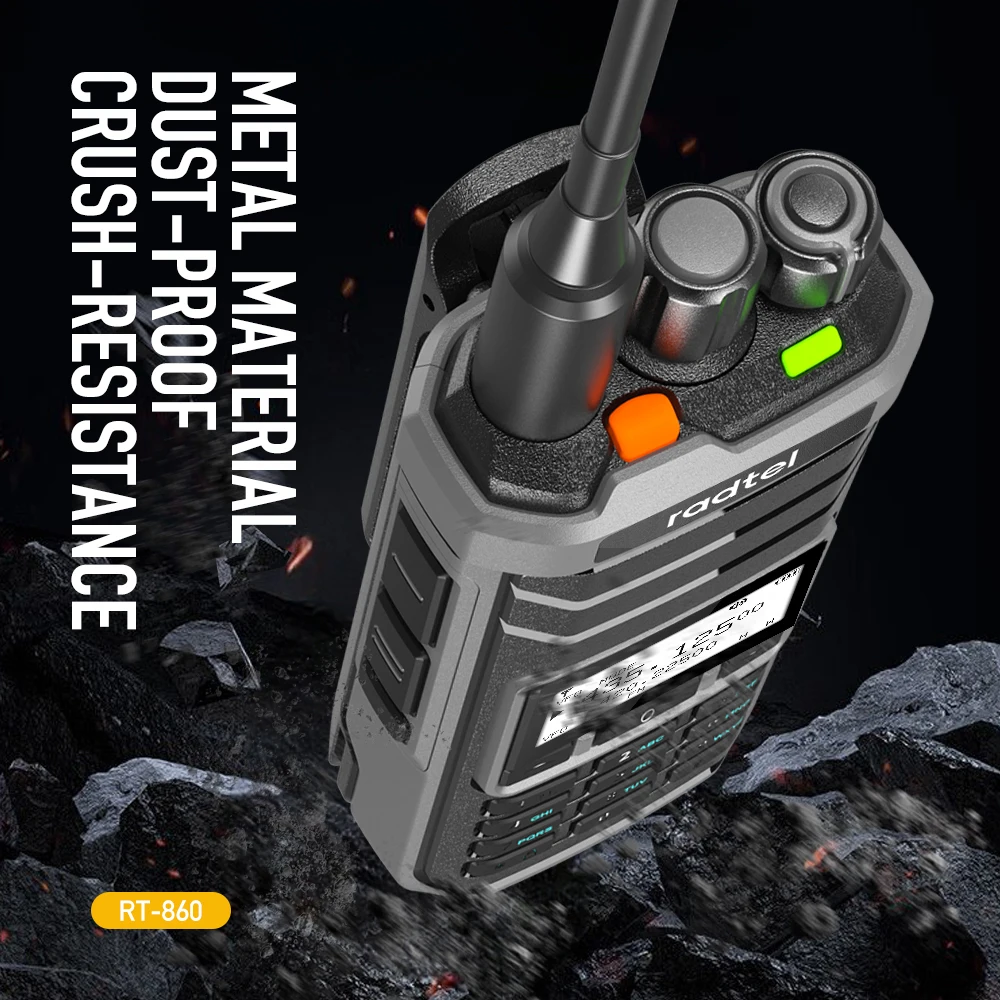 Radtel RT-860 Radioamatore multibanda HF UHF VHF Dual Band con AM USB LSB CW CB LW MW SW SSB Ricezione, 1024 canali, mazza da 2000 mAh